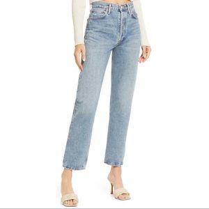 NWOT AGOLDE  90s Pinch High Waist Straight Leg Organic Cotton Jeans $188.00